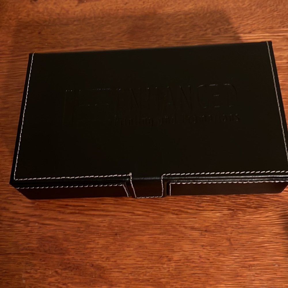 NWOT storage box with deck of cards and 4 coasters